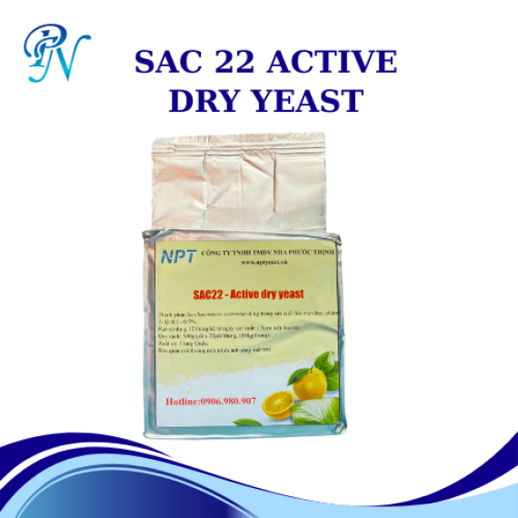 SAC 22 ACTIVE DRY YEAST – MEN RHUM – DÙNG LÊN MEN RƯỢU TỪ MẬT RỈ, NƯỚC MÍA, TRÁI CÂY, ĐƯỜNG TINH LUYỆN – GÓI 500G
